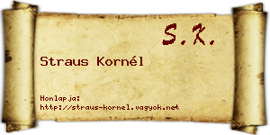 Straus Kornél névjegykártya