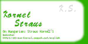 kornel straus business card